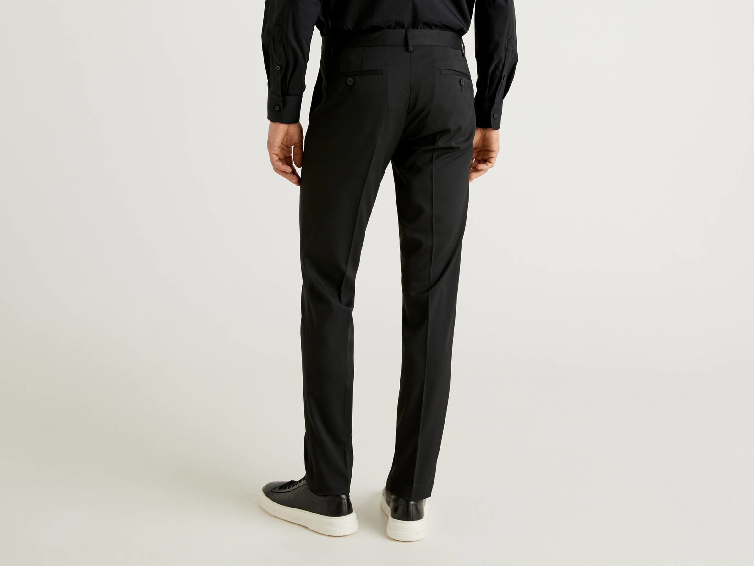 Slim fit trousers with crease Men image number 2